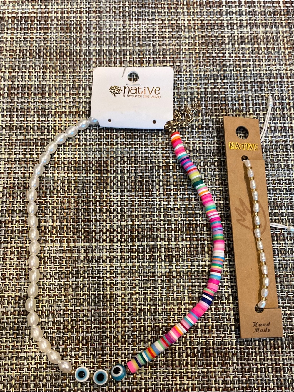 Necklace & bracelet pearl set